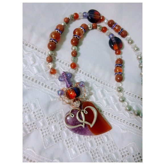 Wire Wrapped Bead Necklace - Picture 2 of 4